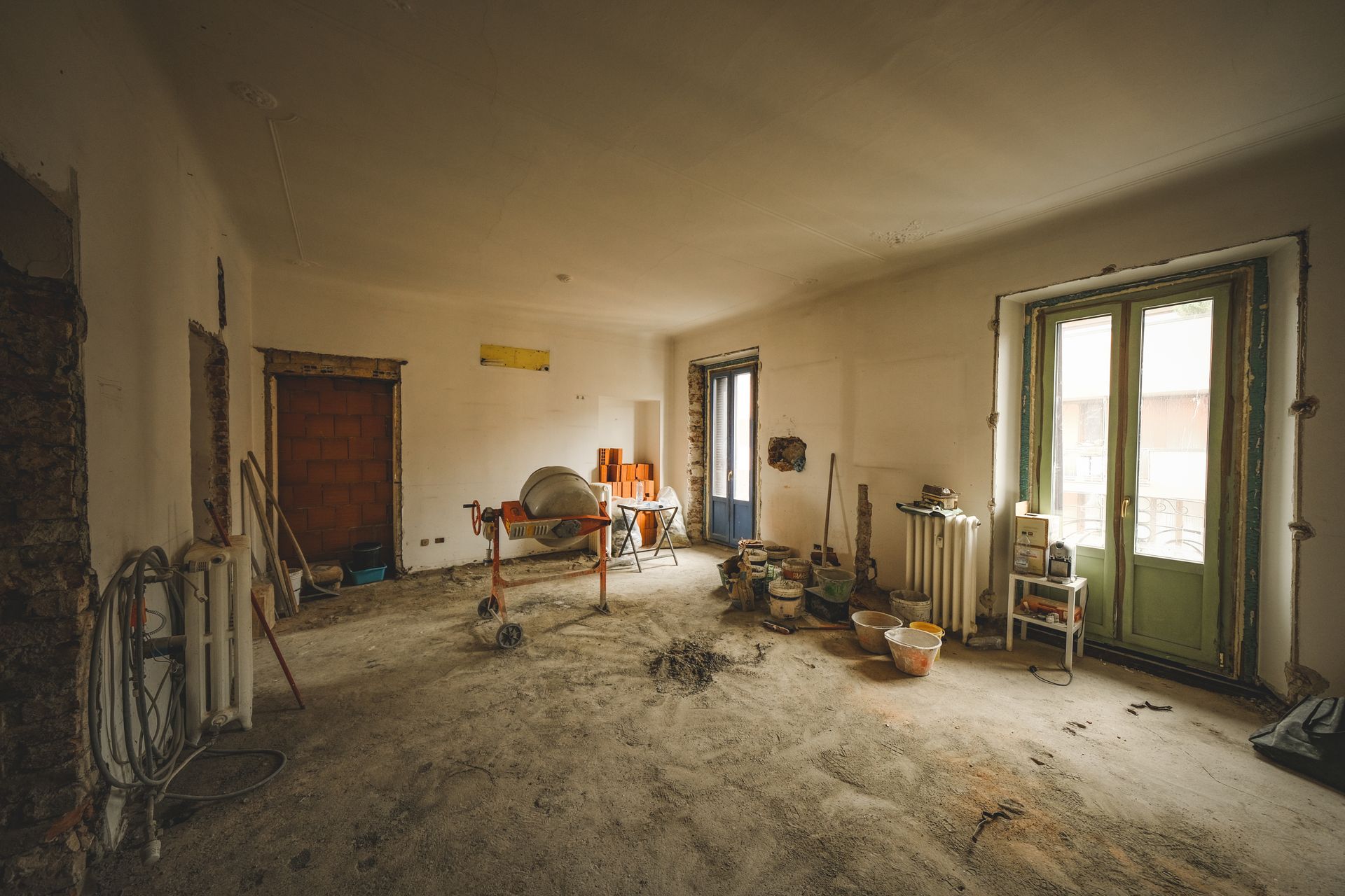 Pièce en cours de travaux, avant le constat d’avancement.